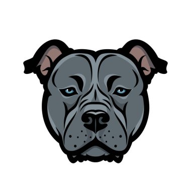 Amerikan Staffordshire boğa teriyeri köpeği, Bully, Pitbull - izole vektör illüstrasyonu
