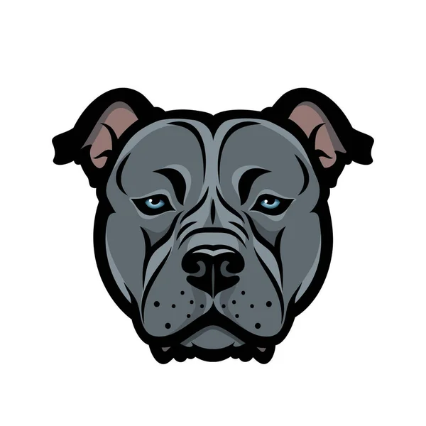 American Staffordshire Touro Terrier Cão Bully Pitbull Ilustração Vetorial Isolado —  Vetores de Stock