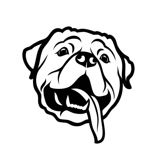 Perro Rottweiler Ilustración Vectorial Delineada Aislada — Vector de stock