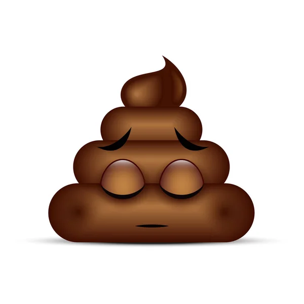Schattige Trieste Emoticon Pensive Emoji Vector Illustratie — Stockvector