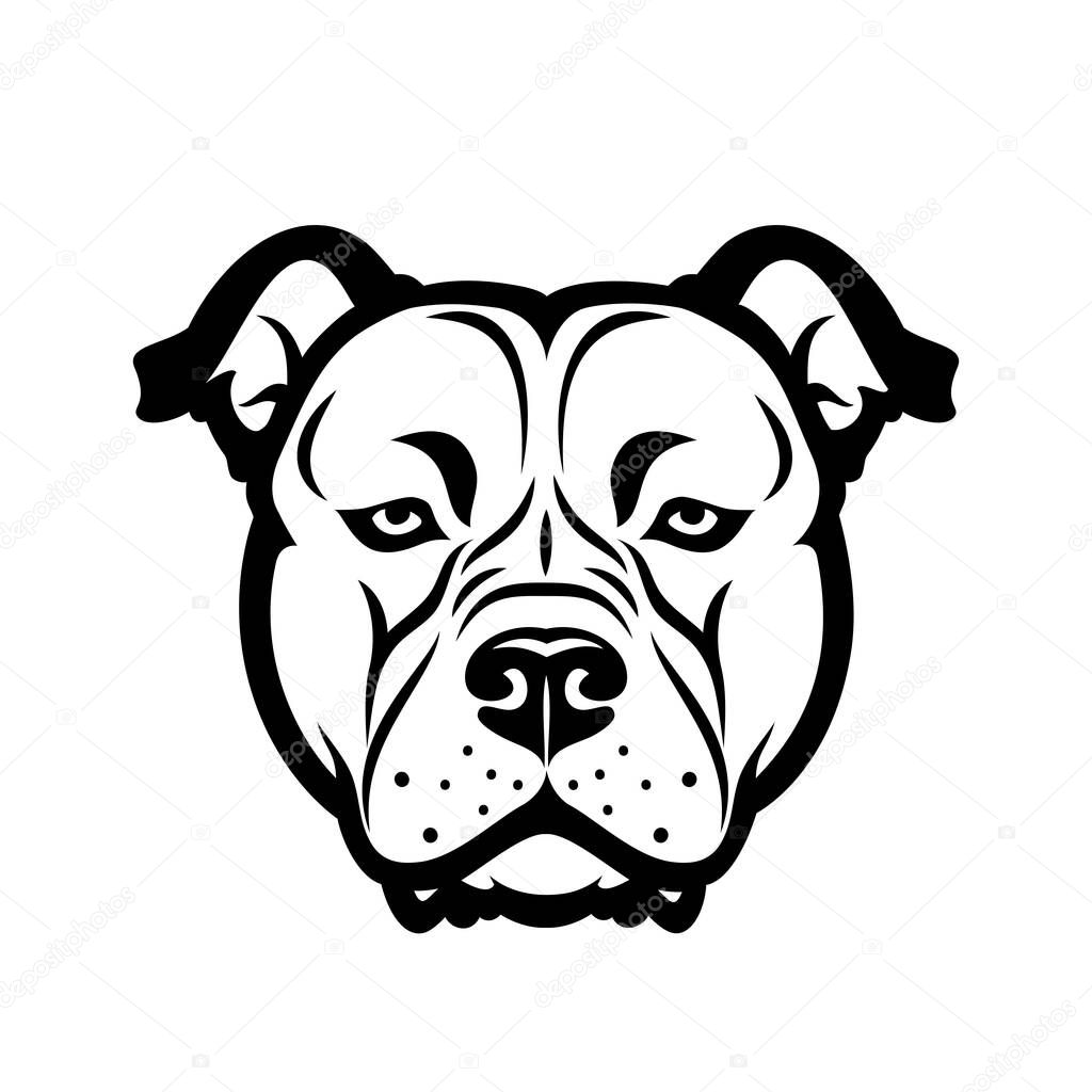 American Staffordshire bull Terrier dog, Bully, Pitbull - isolated vector illustration