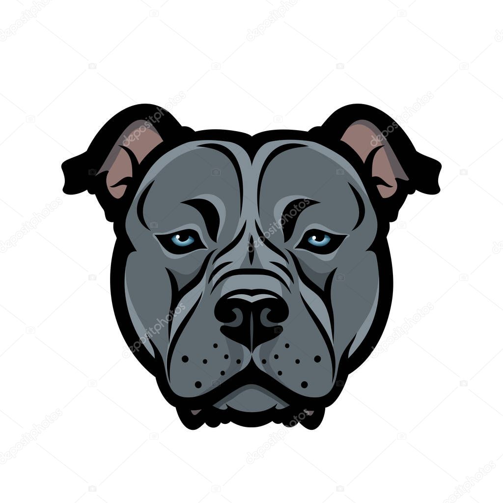 American Staffordshire bull Terrier dog, Bully, Pitbull - isolated vector illustration