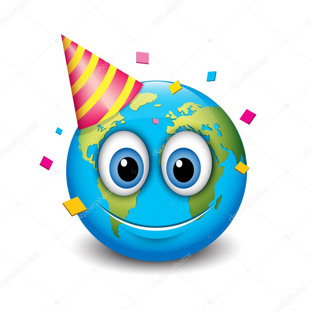 Vettoriale stockCarino Emoji Partito Volto Felice Con Cappello Compleanno  Coriandoli Isolato di ©I.Petrovic #489852012, image size:1024x1024