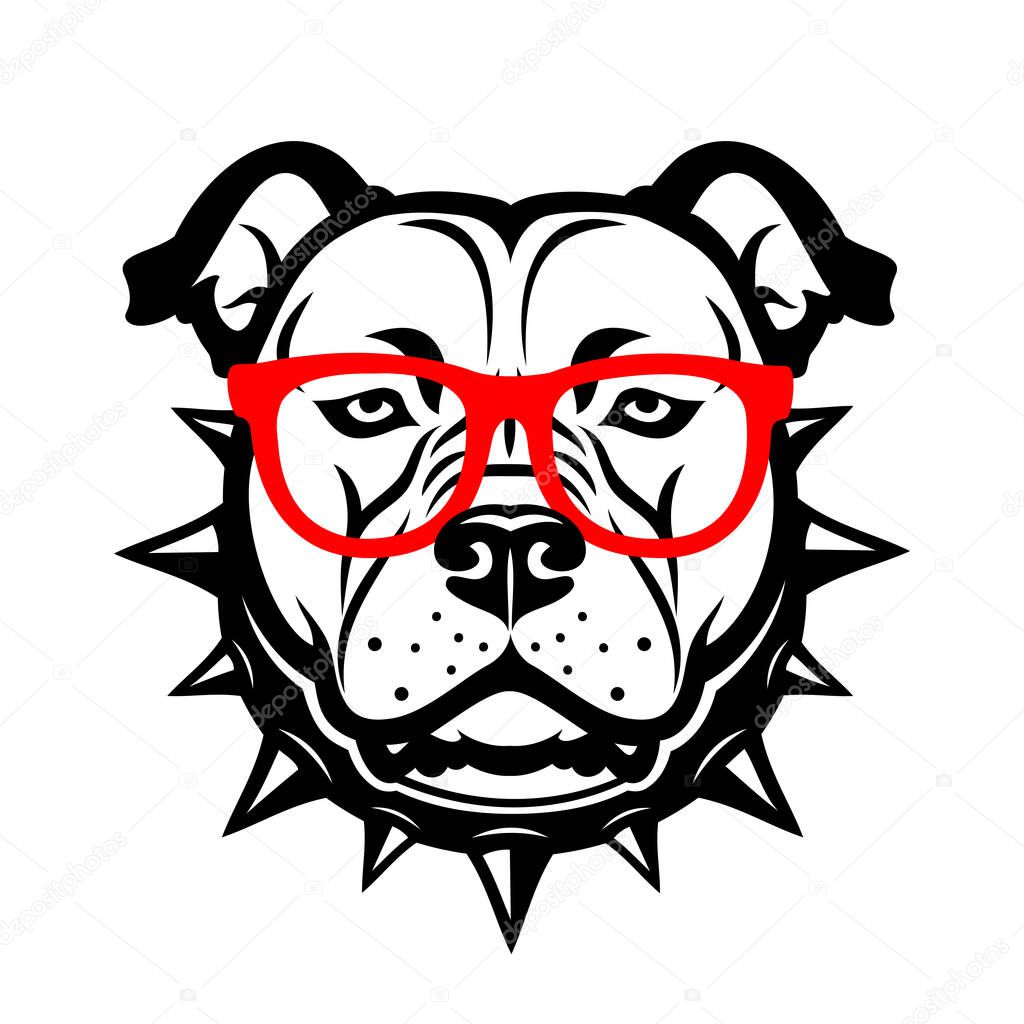 American Staffordshire bull Terrier dog, Bully, Pitbull - isolated vector illustration