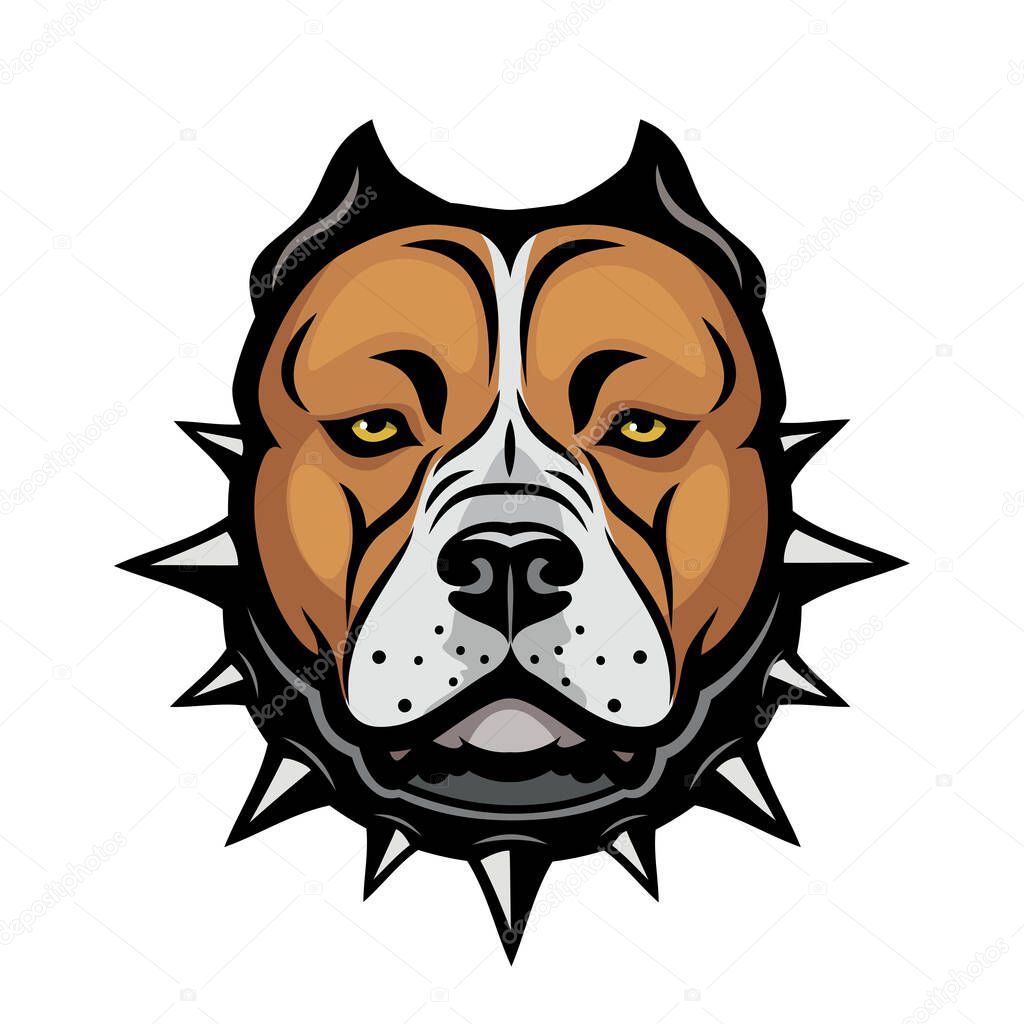 American Bully dog isolated vector illustration