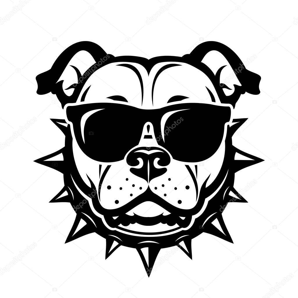American Bully dog isolated vector illustration