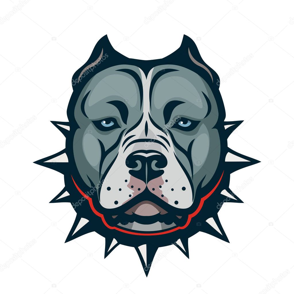 American Bully dog isolated vector illustration