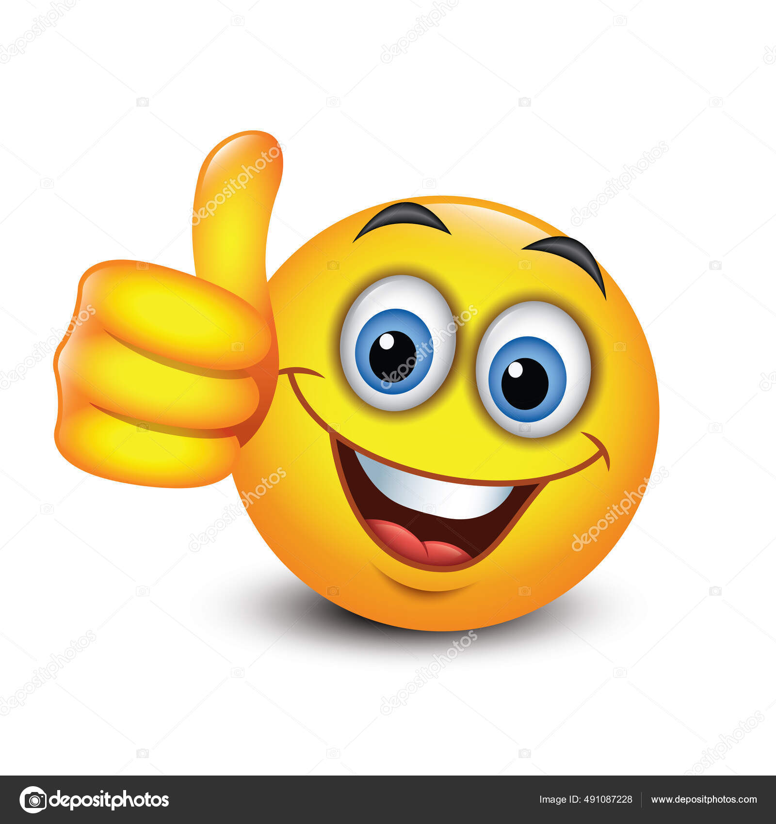 Cute Emoticon Thumb Emoji Vector Illustration Stock Vector by ©I ...
