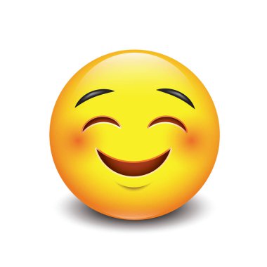 Gülümseyen ifade, mutlu gözler emojisi, vektör çizimi