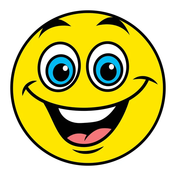 Vektorová Ilustrace Kresleného Veselého Usmívajícího Obličeje — Stockový vektor