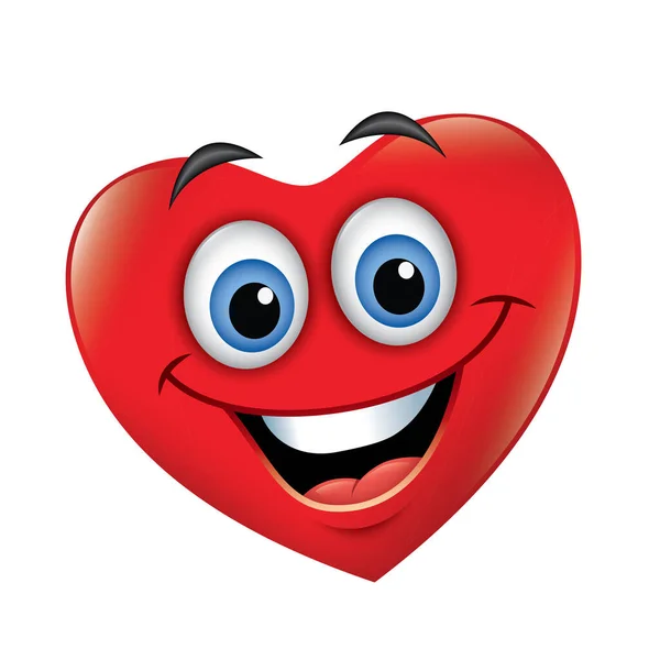 Red Heart Smile — Stock Vector