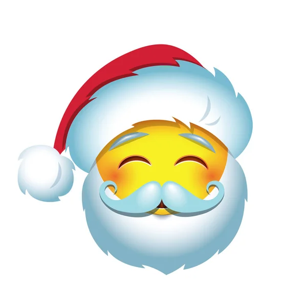 Funny Cartoon Face Beard Santa Hat Vector Graphics