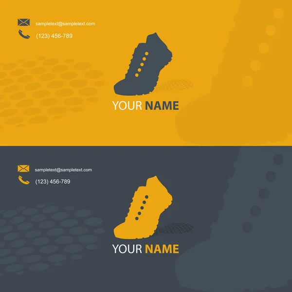 Carte avec symbole de chaussure de sport — Image vectorielle