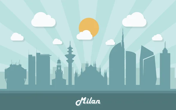 Skyline de Milán — Vector de stock