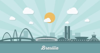Brasilia manzarası - düz tasarım