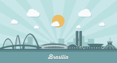 Brasilia skyline - flat design clipart