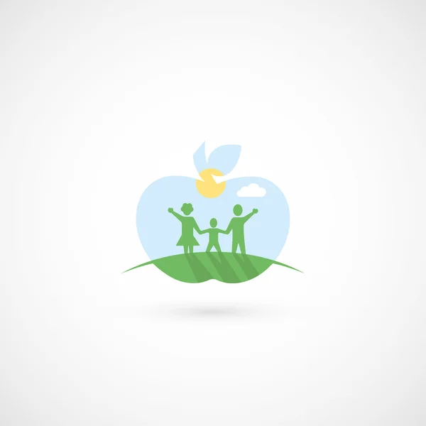 Symbole de famille - forme de pomme — Image vectorielle