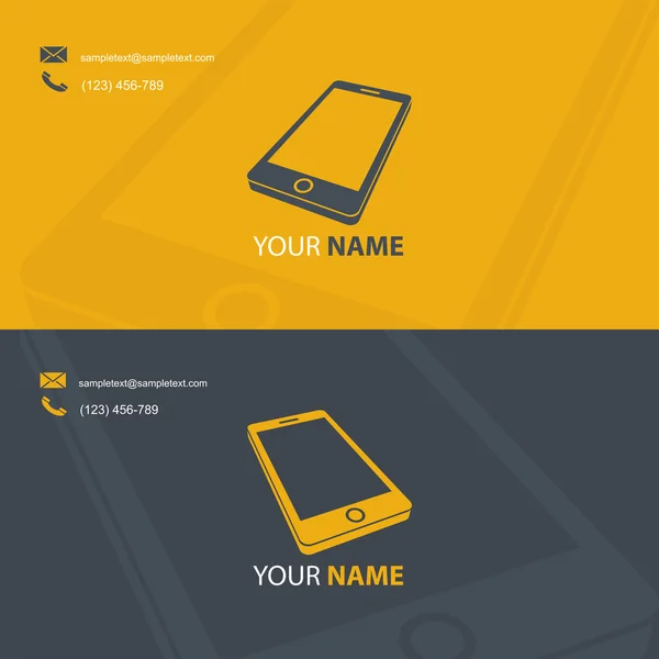 Sjabloon voor visitekaartjes met slimme telefoon — Stockvector