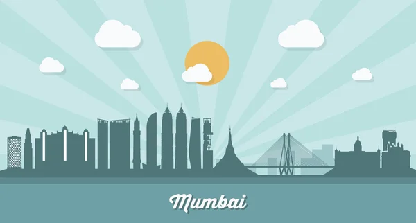 Skyline von Mumbai — Stockvektor