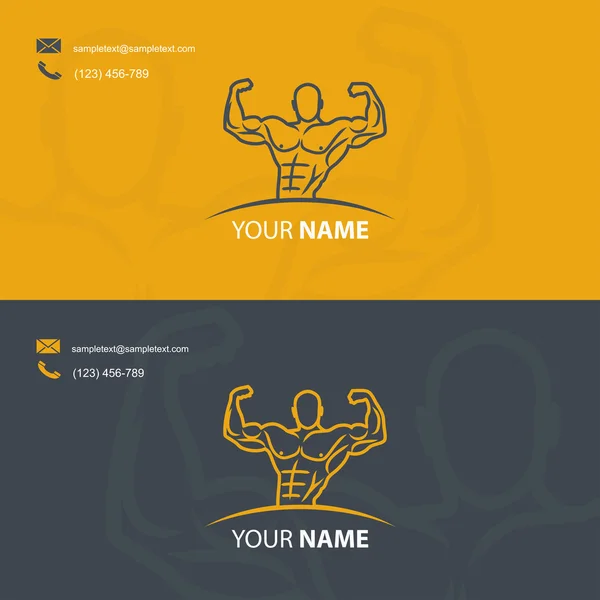 Business card template for bodybuilders — Stock Vector