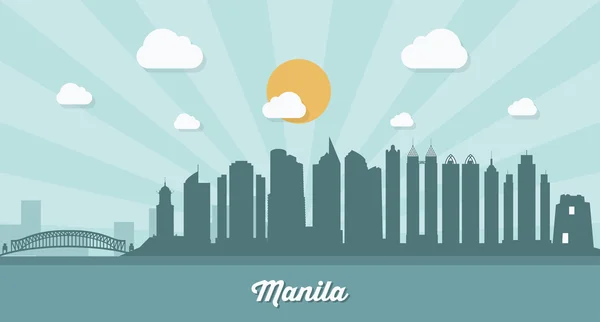 Horizonte de Manila — Vector de stock