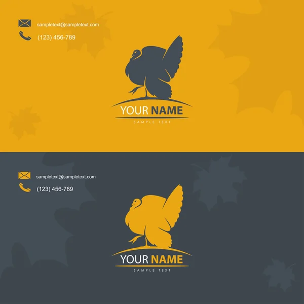 Business card  with turkey bird — Stock Vector