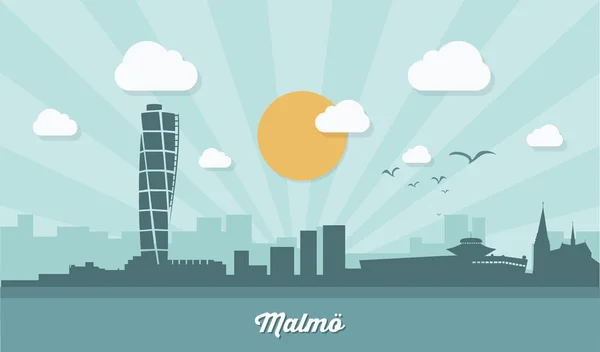 Skyline de Malmo — Vector de stock