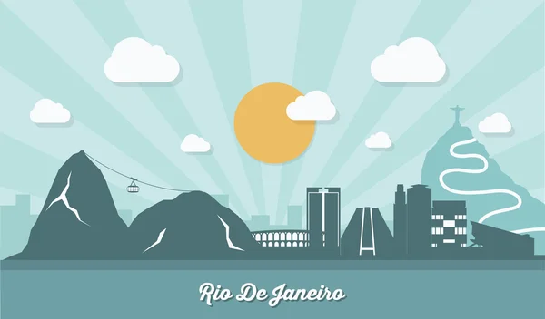 Horizonte do rio de janeiro —  Vetores de Stock