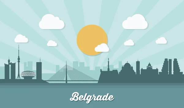 Skyline de Belgrado — Vector de stock