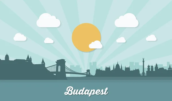 Skyline di Budapest — Vettoriale Stock