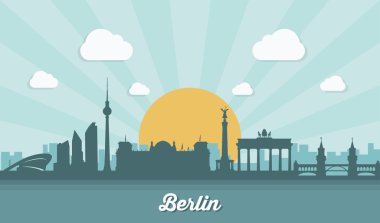 Berlin şehir düz simgesi