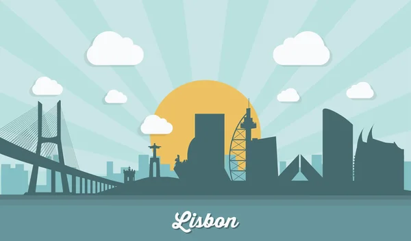 Icona della città di Lisbona — Vettoriale Stock