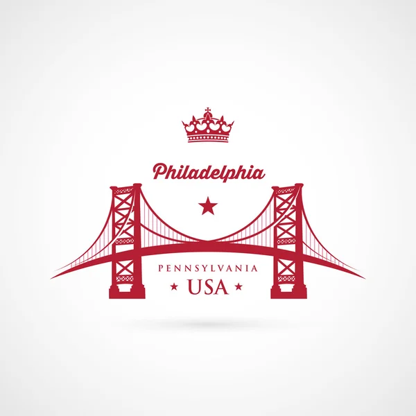 Philadelphia bridge symbol — Stock Vector