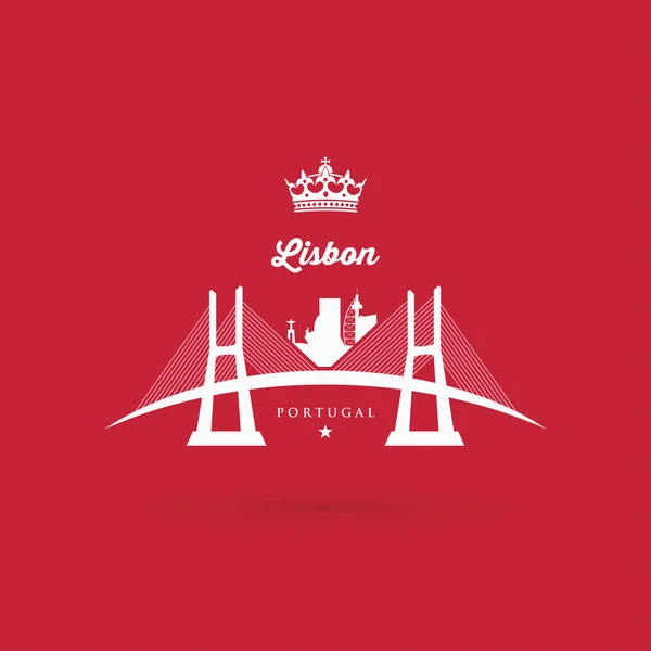 Lissabon brug symbool — Stockvector