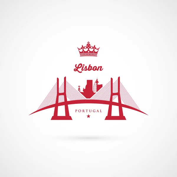 Lisbon bridge symbol — Stock Vector