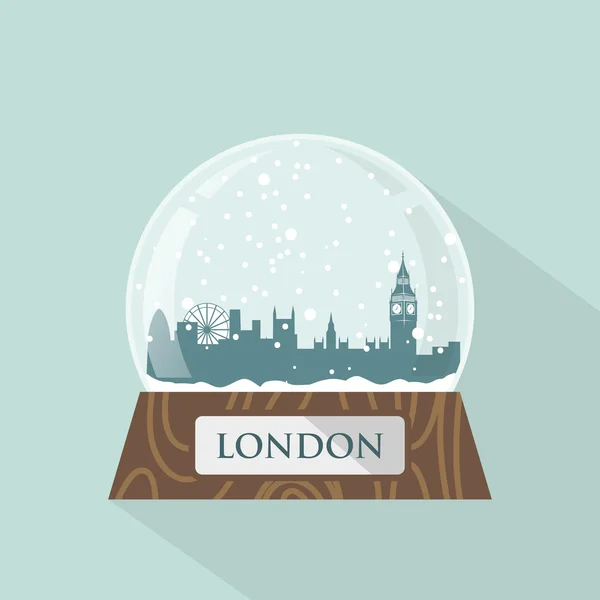 Sfera di neve di Londra City — Vettoriale Stock