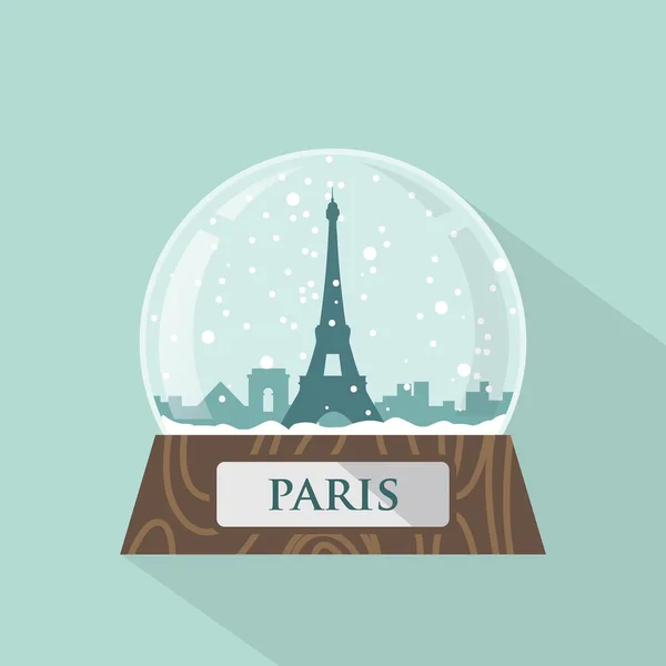 Snowjordklot Paris — Stock vektor