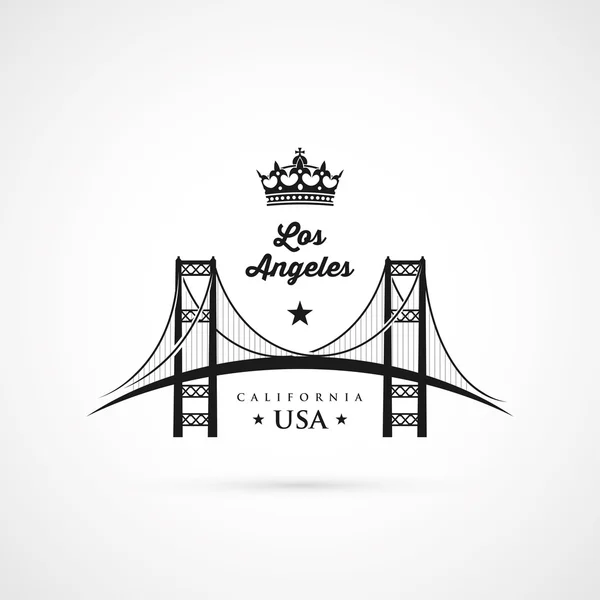 Los Ángeles Vincent Thomas Bridge — Vector de stock