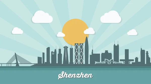 Ciudad de Shenzhen skyline — Archivo Imágenes Vectoriales