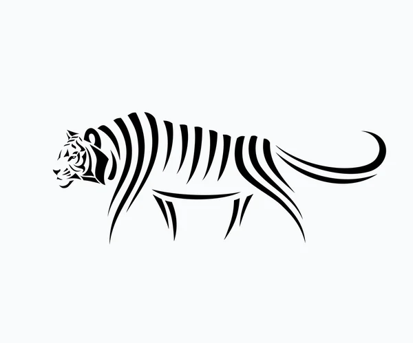 Silhouette abstraite de tigre — Image vectorielle