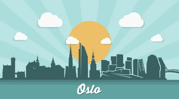 Skyline d'Oslo — Image vectorielle