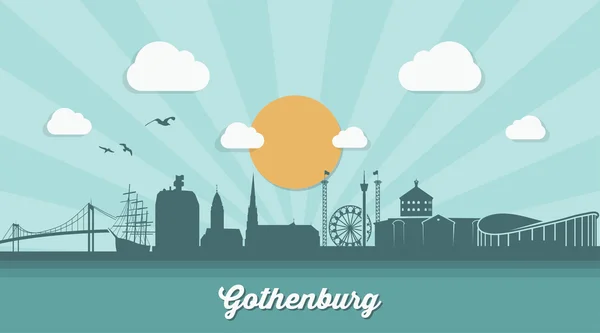 Ciudad de Gotemburgo skyline — Vector de stock