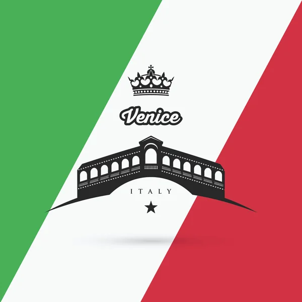 Puente de Rialto en Venecia — Vector de stock