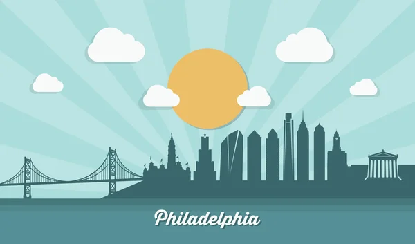 Ciudad de Philadelphia Skyline — Vector de stock