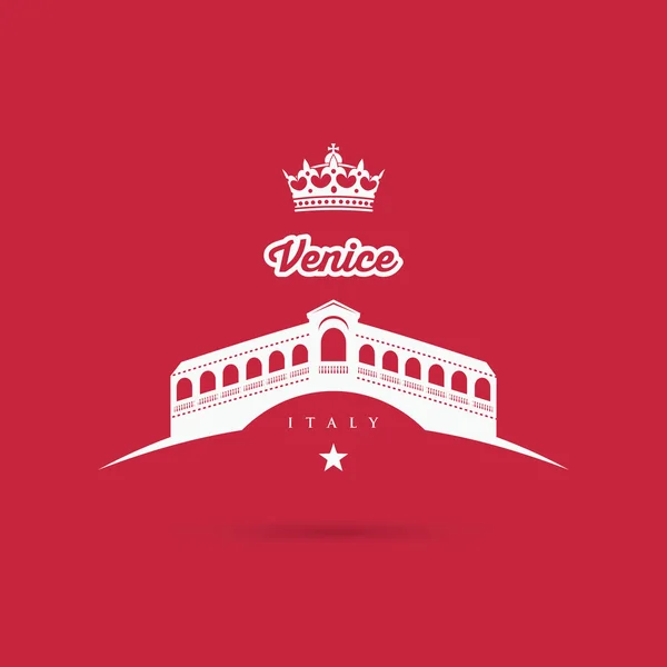 Rialtobrug in Venetië — Stockvector