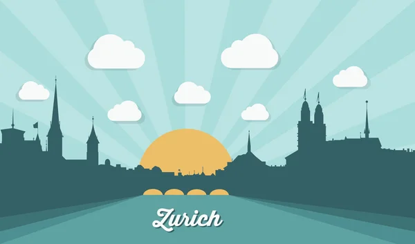 Diseño del skyline de Zurich — Vector de stock