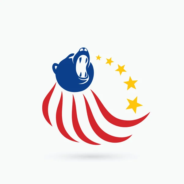 Symbol medvěda USA — Stockový vektor