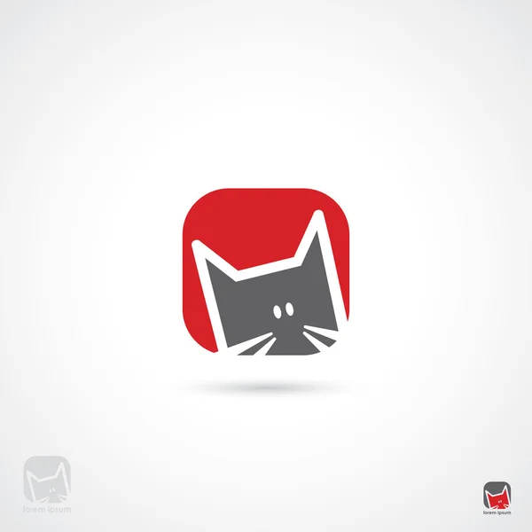 Símbolo gato plano — Vector de stock