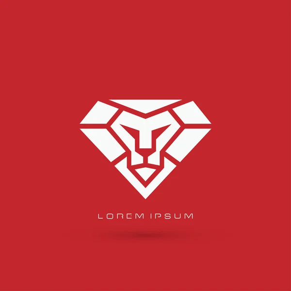 ダイヤモンド ライオンのシンボル — ストックベクタ