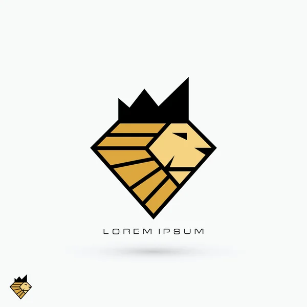 Diamond lion symbol — Stock Vector